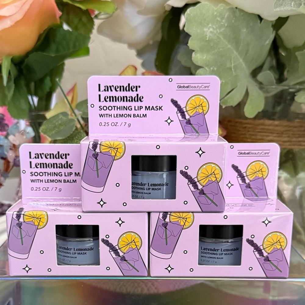 🆕🪻SALE! GLOBAL BEAUTY CARE LIMITED EDITION “LAVENDER LEMONADE” LIP MASK SET.